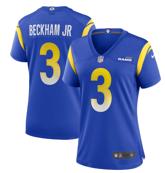 Women's Los Angeles Rams #3 Odell Beckham Jr. Royal Vapor Untouchable Limited Stitched Jersey(Run Small)